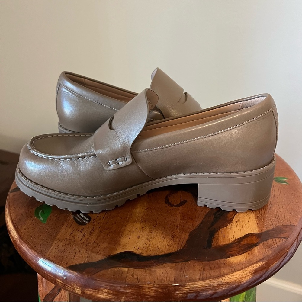 Cole Haan Slip On Leather Loafers w/ Chunky Heel - Picture 6 of 8